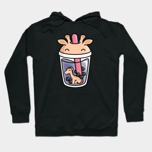 Bubble Tea with Cute Kawaii Giraffe Inside Hoodie